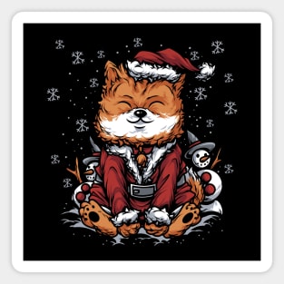 Christmas Dog Shiba Inu Santa Suit Magnet